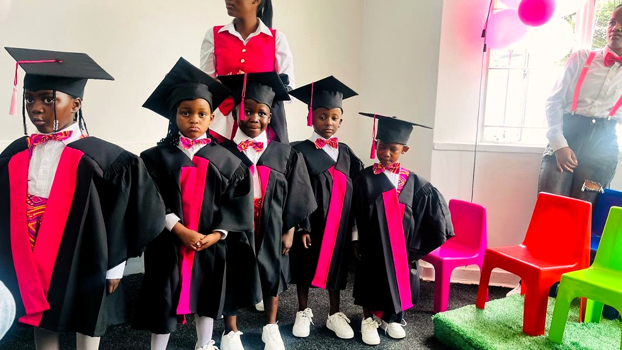 Smart Start graduates in their gowns, ready for the ceremony