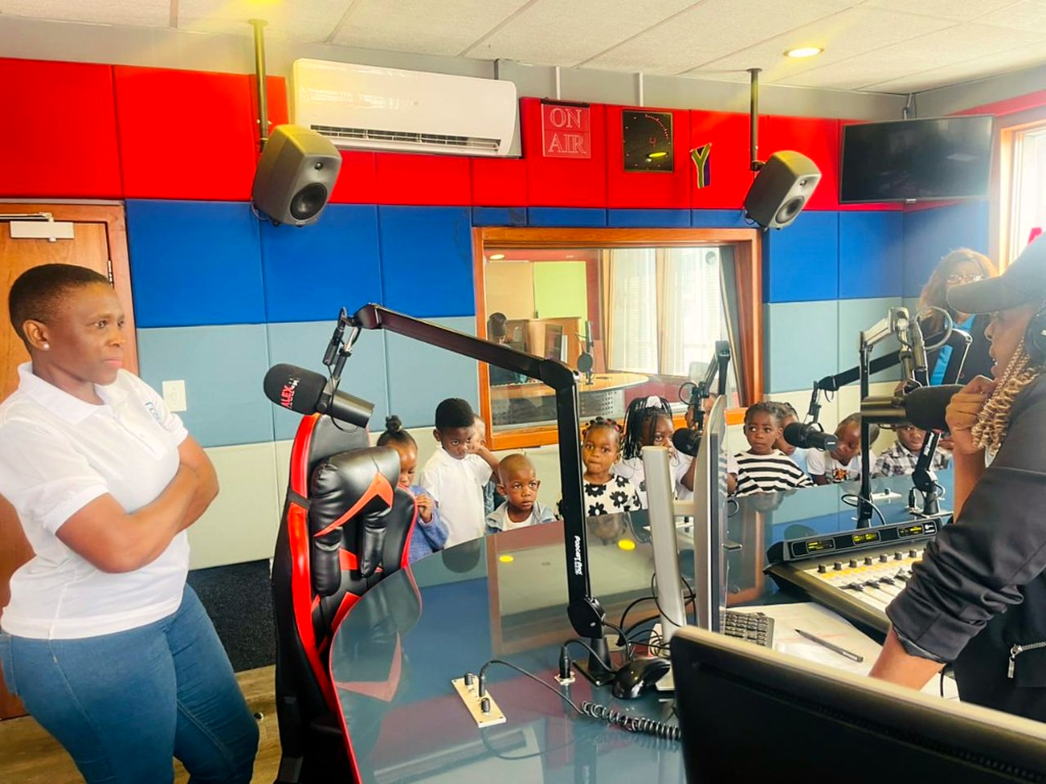 Learners visiting a radio studio